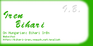 iren bihari business card