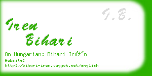 iren bihari business card